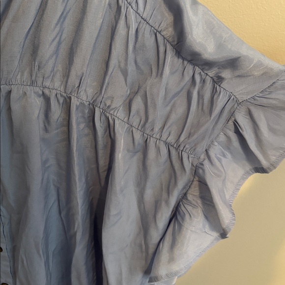 Entro Light Blue Ruffle Sleeve Blouse size 2x - Picture 3 of 6